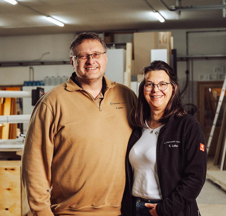 Portraitbild Portraitbild von Mitarbeitern der Tischlerei Lohse