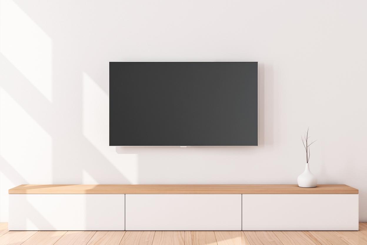 Sideboard weiß mit Holzablage Sideboard weiß mit Holzablage